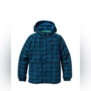 Patagonia Kids' Baggies™ Nylon Blue Plaid Hooded Jacket Size 10